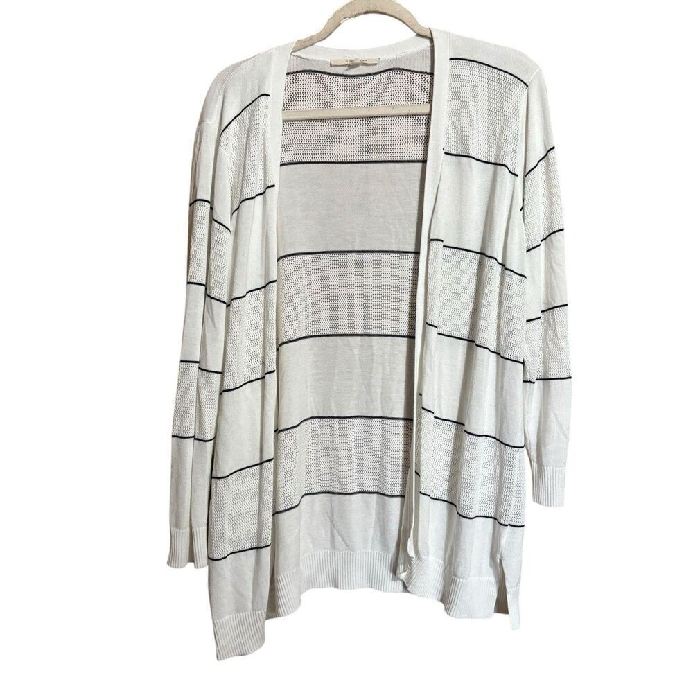 41 Hawthorn Stitch Fix Cardigan Womens 2X Multicolor Stripe Open Knit Sweater
